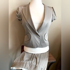 NWT BCBG MaxAzria cotton cap sleeve “coco” suit